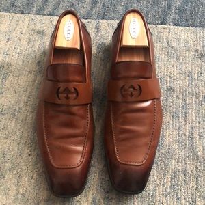 IN BOX Gucci Mika/Wimbledon Cuir Loafers sz12